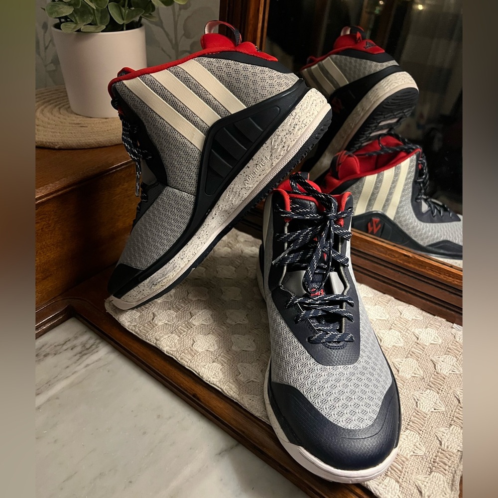 ADIDAS John Wall 1 Classic Signature High Top Basketball Sneakers Blue Red Sz 6‎